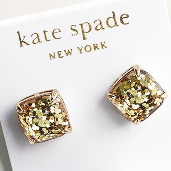 Kate Spade New York ♠️ sparkly yellow gold glitter earrings - Picture 2 of 8